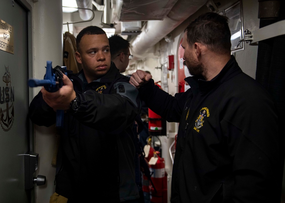 Rafael Peralta Sailors Conducts Sentry Training