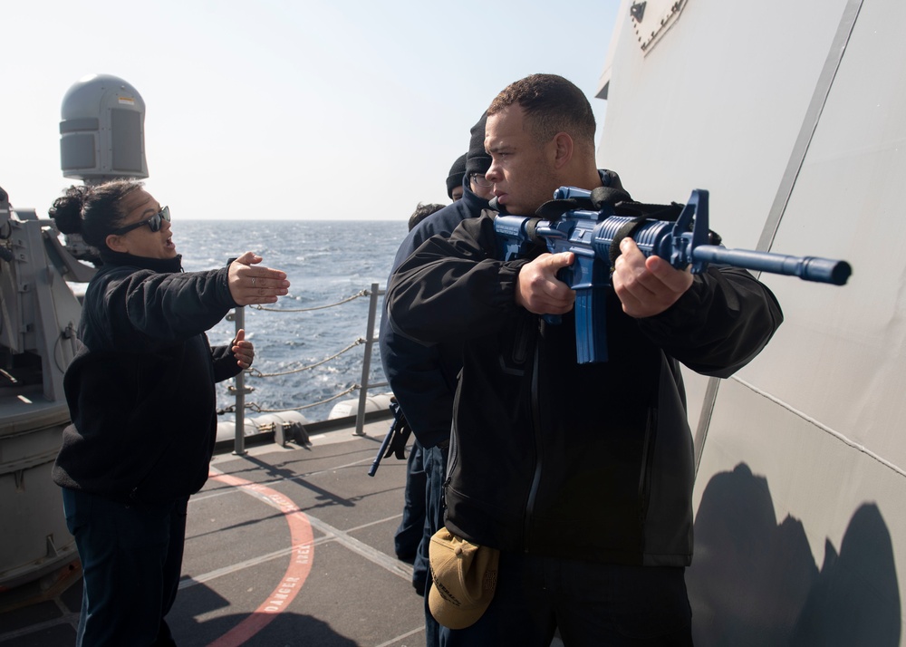Rafael Peralta Sailors Conducts Sentry Training