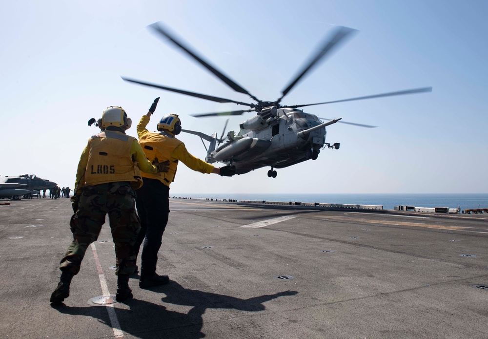 Flight operations aboard USS Bataan (LHD 5)
