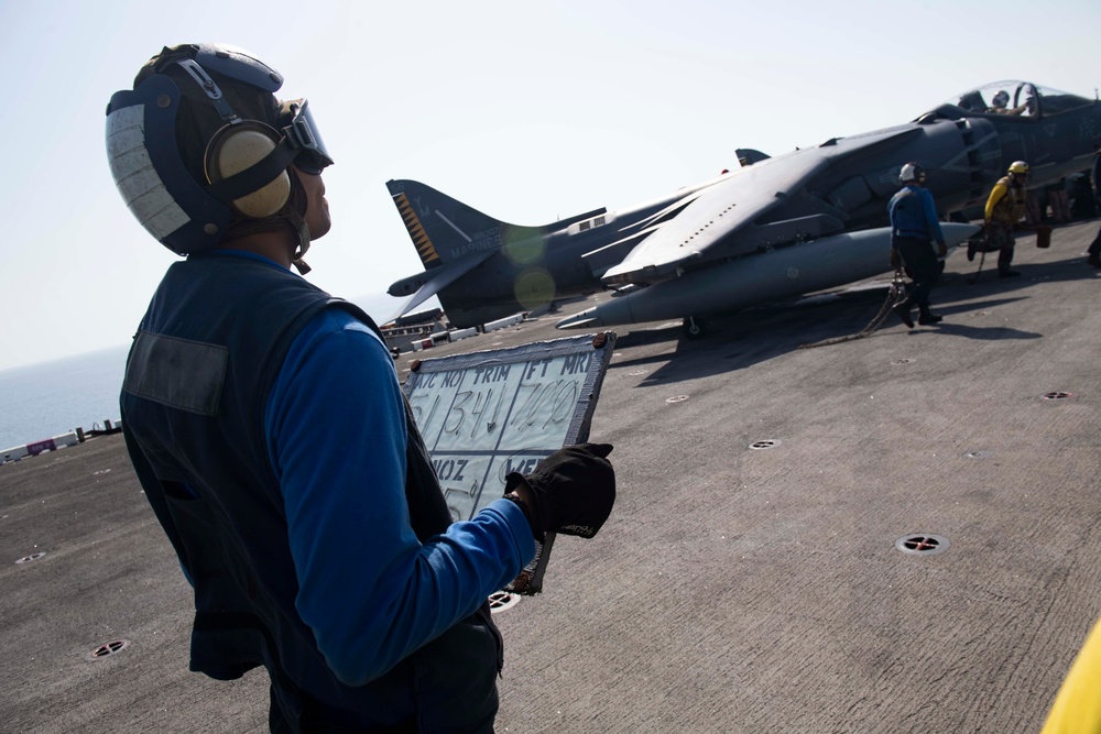 Flight operations aboard USS Bataan (LHD 5)