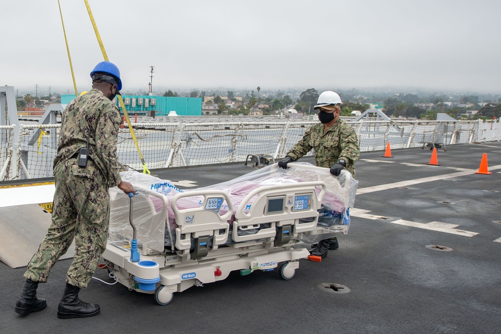 USNS Mercy Sailors Transport Hospital Beds