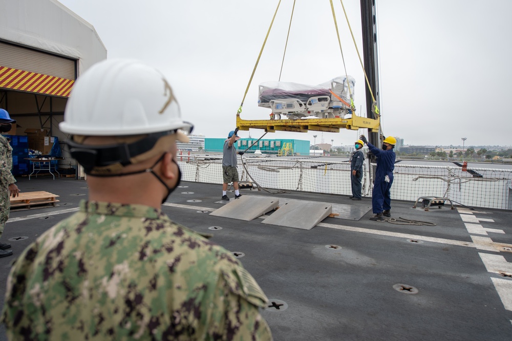 USNS Mercy Sailors Transport Hospital Beds