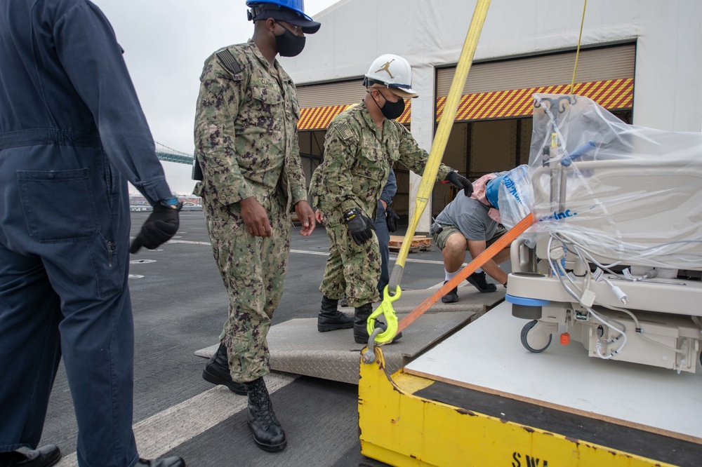 USNS Mercy Sailors Transport Hospital Beds