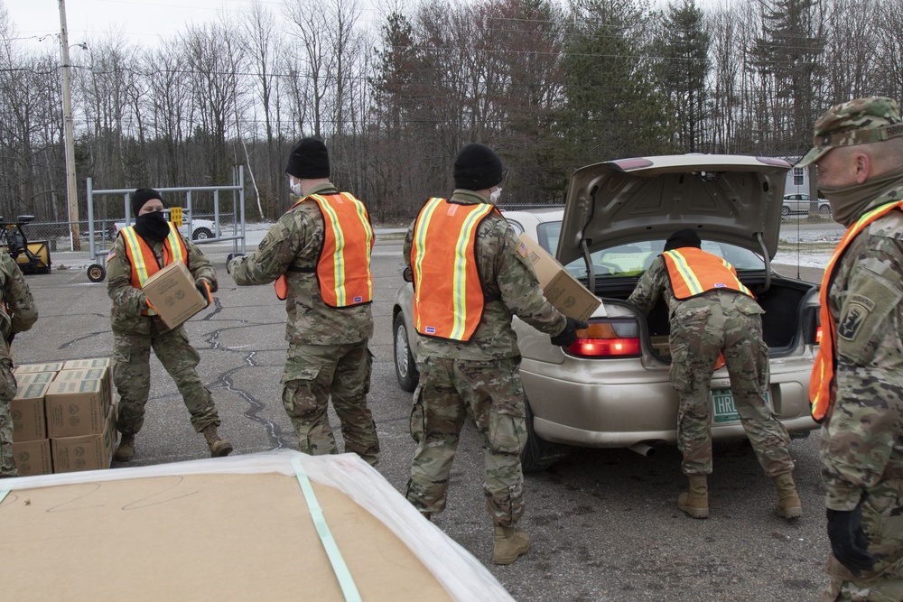 Vermont National Guard Distributes MREs in Swanton, VT