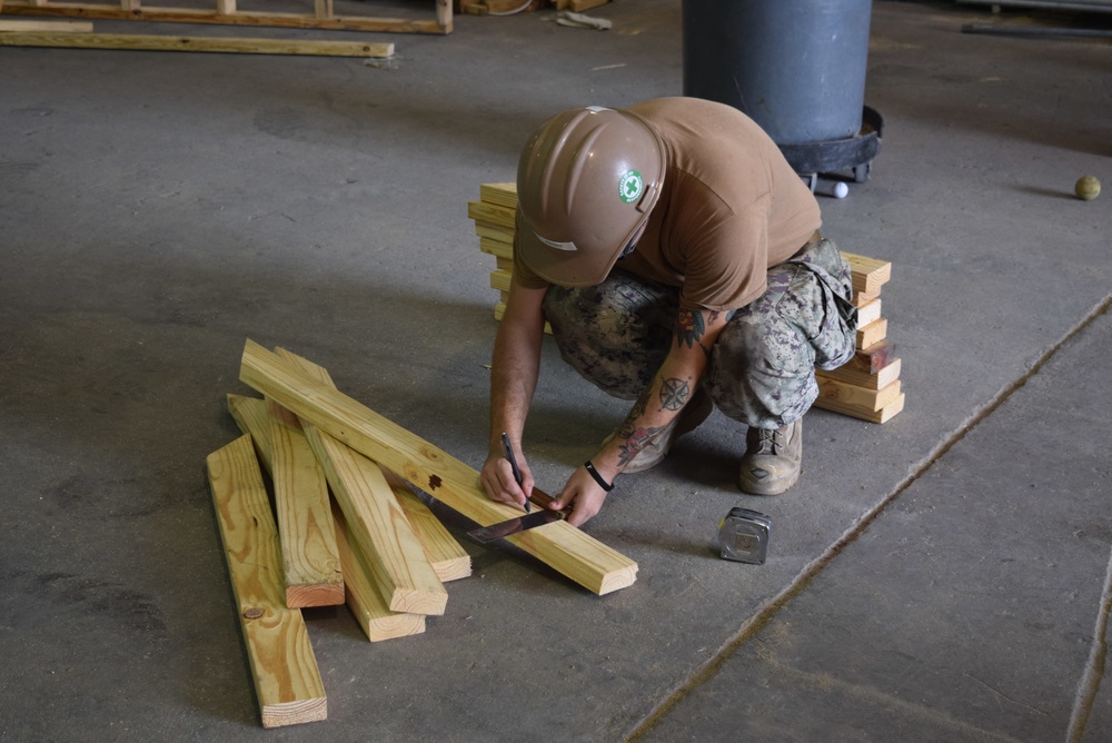 U.S. Navy Seabees from NMCB 5’s Detail Diego Garcia support the U.S. Air Force