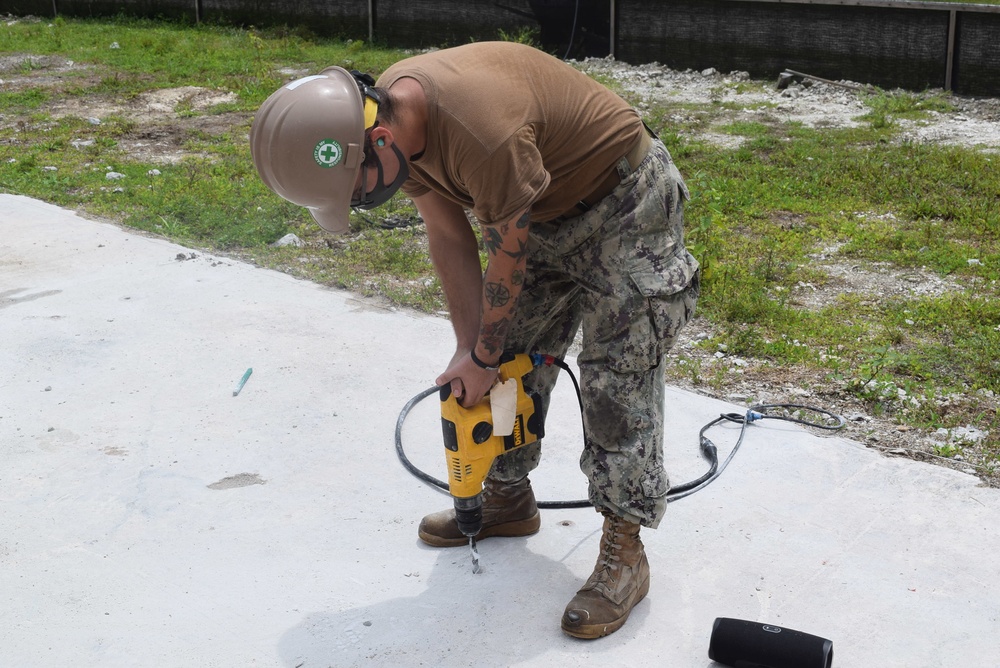 U.S. Navy Seabees from NMCB 5’s Detail Diego Garcia support the U.S. Air Force