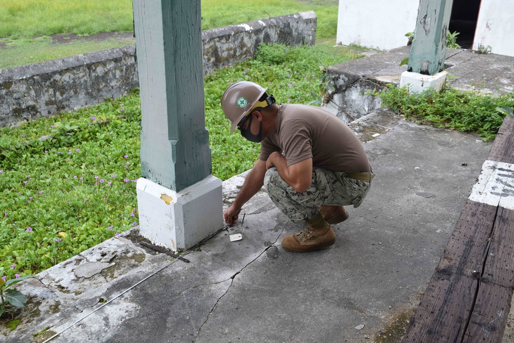 U.S. Navy Seabees from NMCB 5’s Detail Diego Garcia support the U.S. Air Force