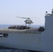 USS Oak Hill receives supplies during vertical replenishement-at-sea