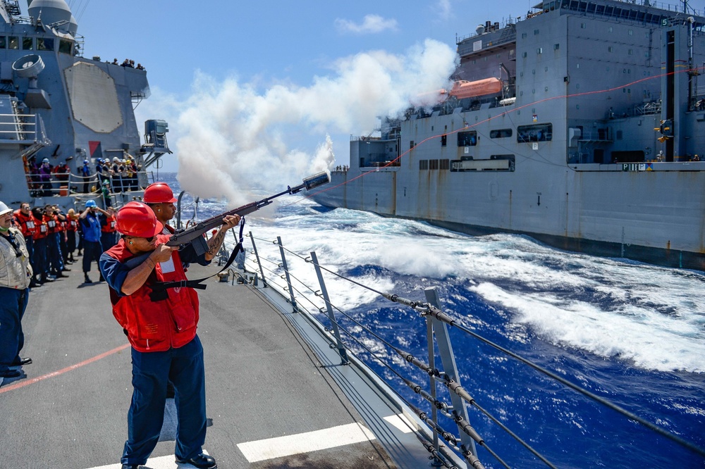 USS Russell (DDG 59) Conducts Replenishment-at-Sea