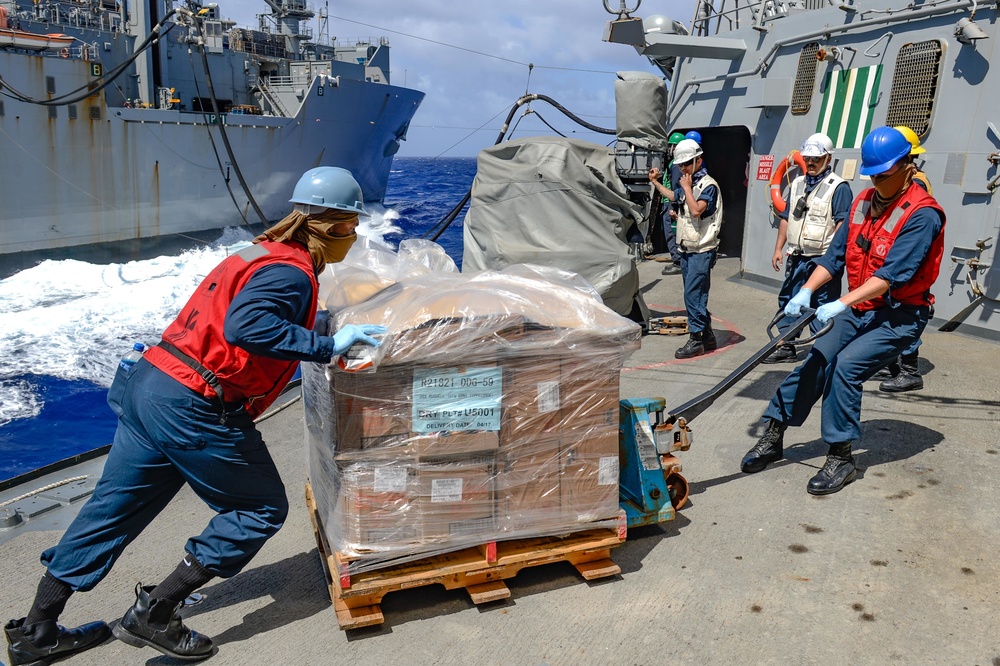 USS Russell (DDG 59) Conducts Replenishment-at-Sea