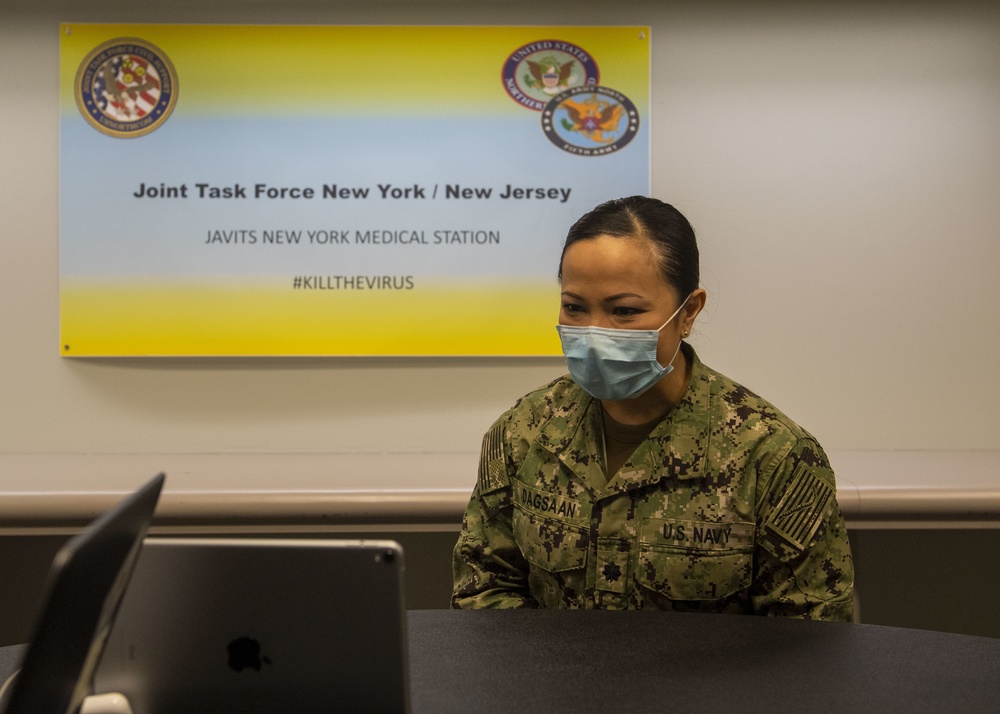 U.S. Navy Reserve medical providers speak with Los Angeles news outlets about their experience working in New York City during the COVID-19 response.