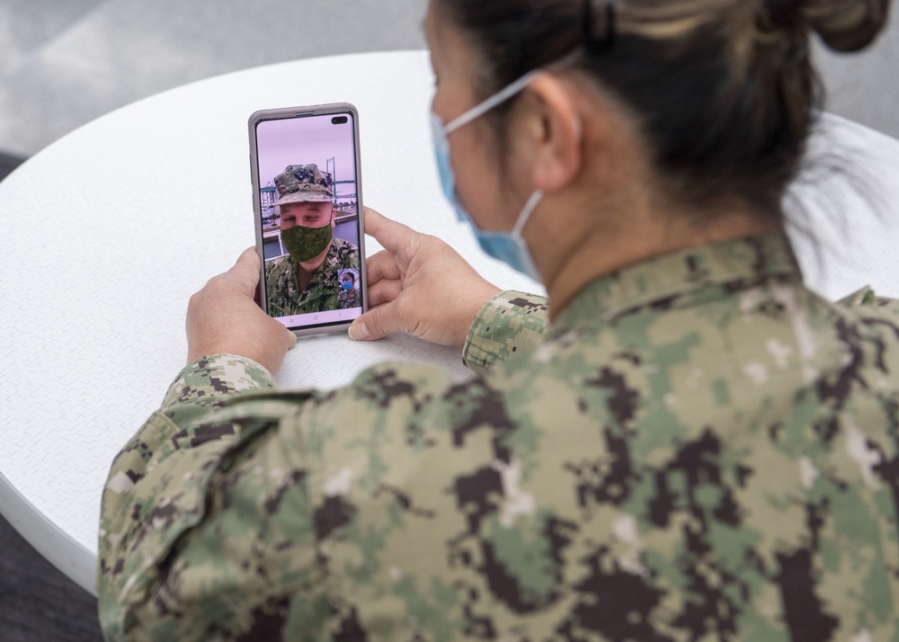 U.S. Navy siblings connect during COVID-19 response.