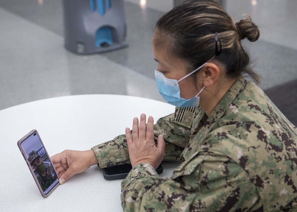 U.S. Navy siblings connect during COVID-19 response.