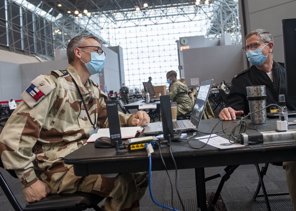 French Navy Captain Works with U.S. Navy Liaison Officers during the COVID-19 Response