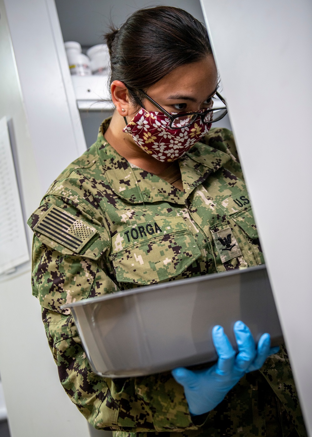 USNS Mercy Sailor Inventories Medicine