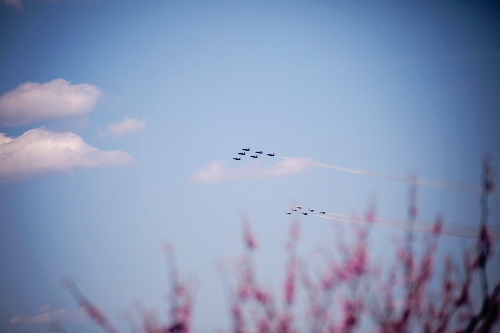 Thunderbirds and Blue Angels Demonstrate over Delaware in Support of First Responders