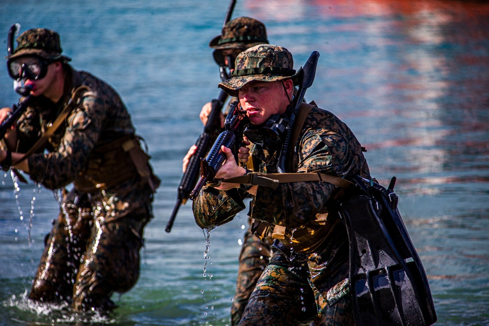 Bravo Company swims ashore