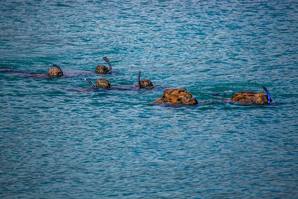 Bravo Company swims ashore