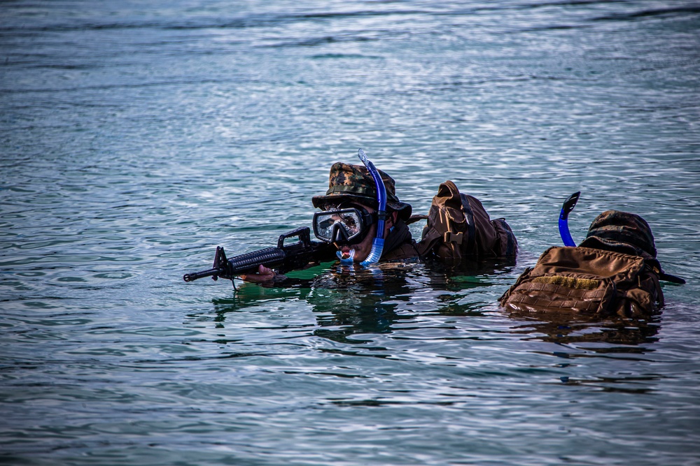 Bravo Company swims ashore