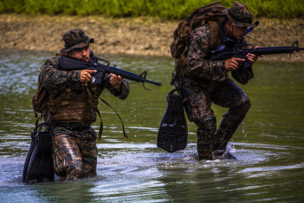 Bravo Company swims ashore