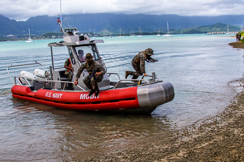 Bravo Company swims ashore