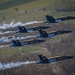 USAF Thunderbirds &amp; USN Blue Angels Perform America Strong Flyover