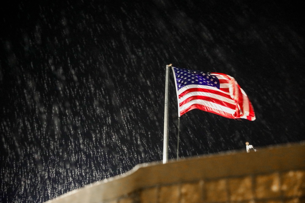 U.S. Flag flies over Al Asad, Iraq