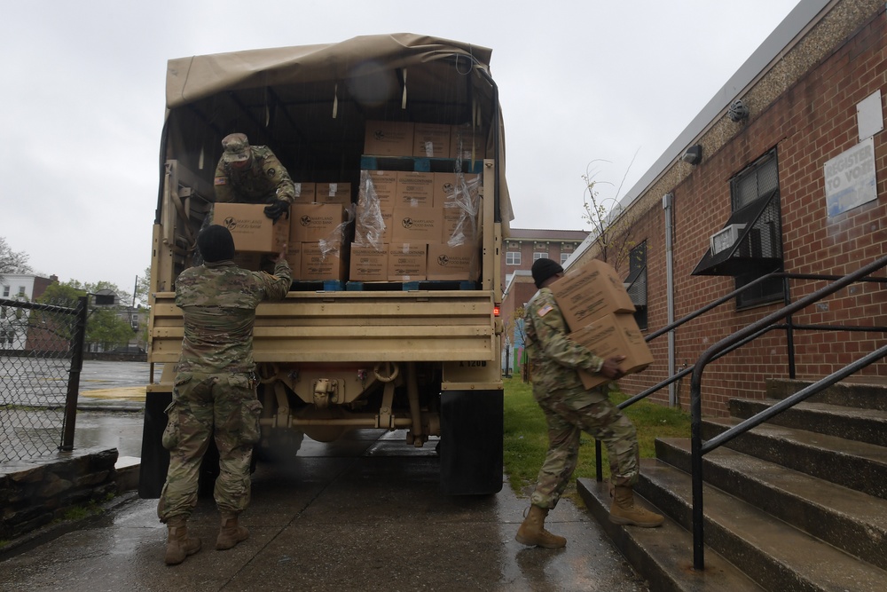 On the Road: Md. Army Guard Soldiers deliver food, supplies throughout the state