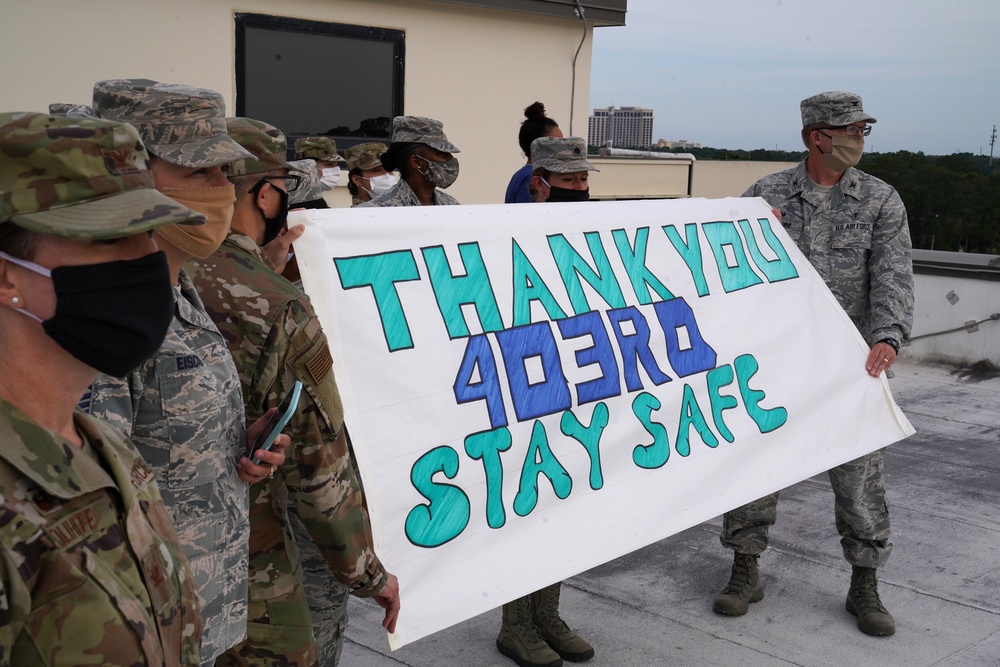 403rd Wing honors medical personnel with flyover