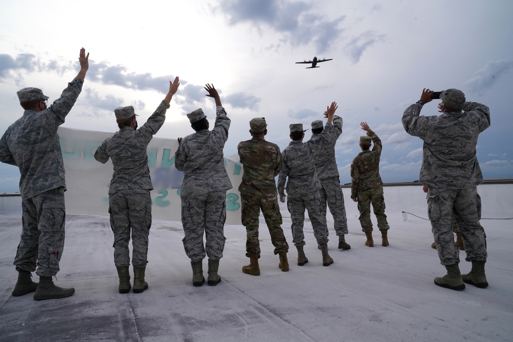 403rd Wing honors medical personnel with flyover