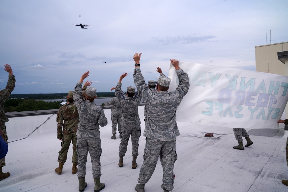 403rd Wing honors medical personnel with flyover