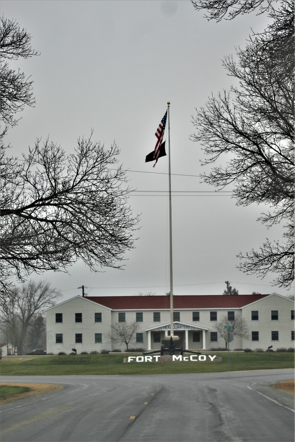 American Flag and Fort McCoy