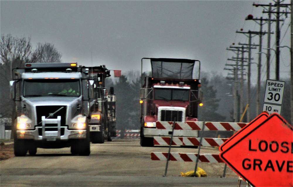 Road paving work at Fort McCoy