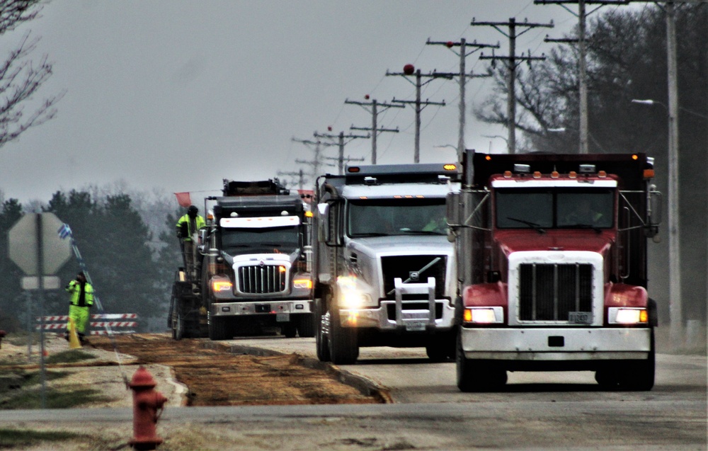 Road paving work at Fort McCoy