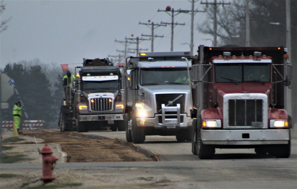 Road paving work at Fort McCoy