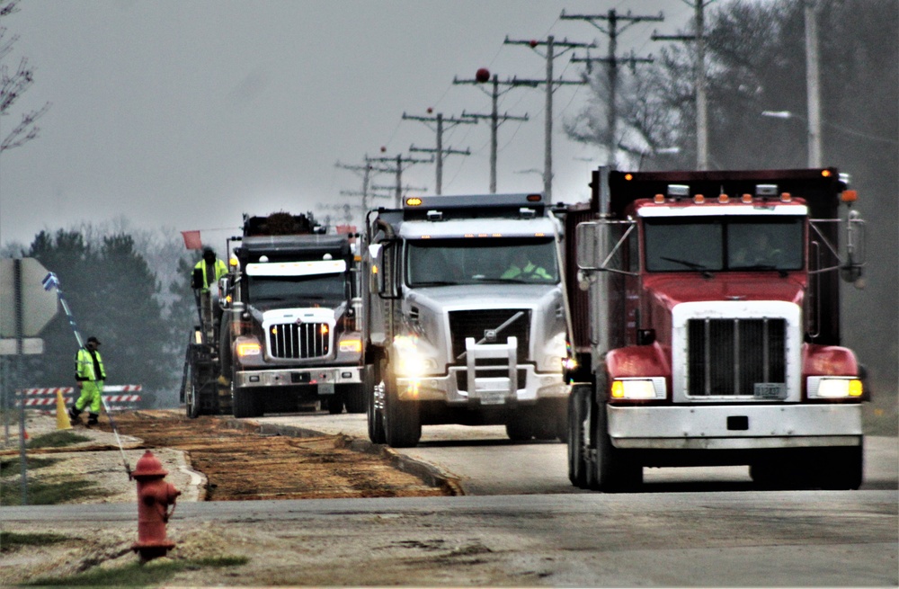 Road paving work at Fort McCoy