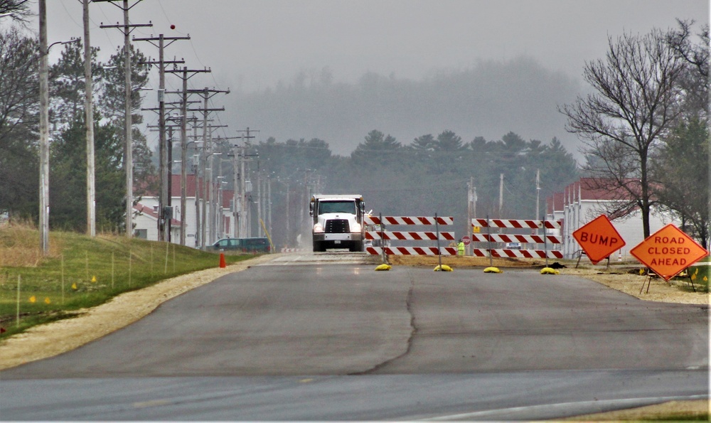 Road paving work at Fort McCoy