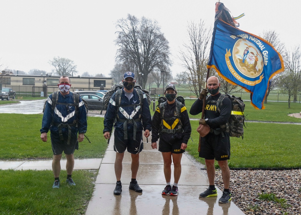 Wisconsin National Guard Leadership Rucks for Sexual Assault Awareness and Prevention