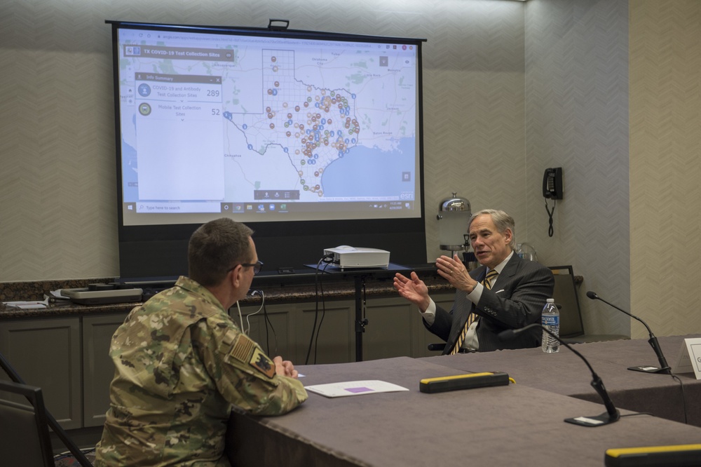 General Joseph L. Lengyel, Chief, National Guard Bureau, meets with Texas Governor Greg Abbott