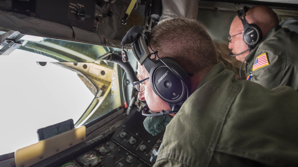 KC-135 refuels KC-46