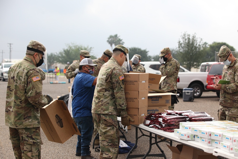 Texas Army National Guard Soldiers team up with local Food Banks to feed the community