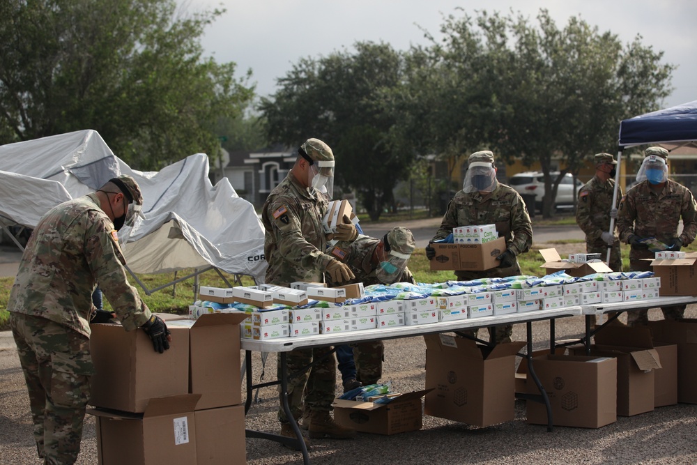 Texas Army National Guard Soldiers team up with local Food Banks to feed the community