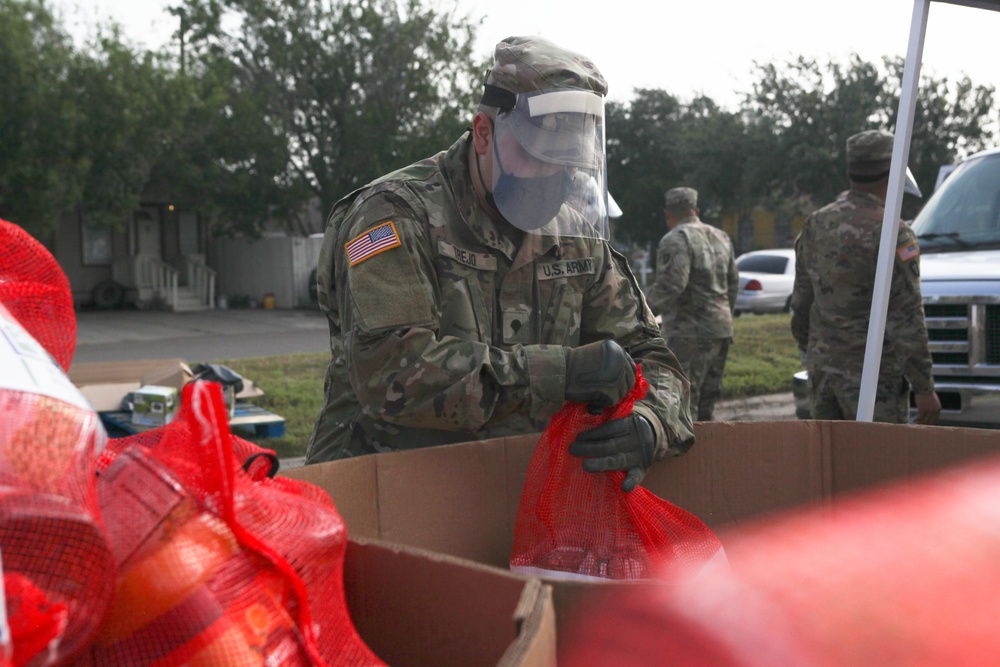 Texas Army National Guard Soldiers team up with local Food Banks to feed the community