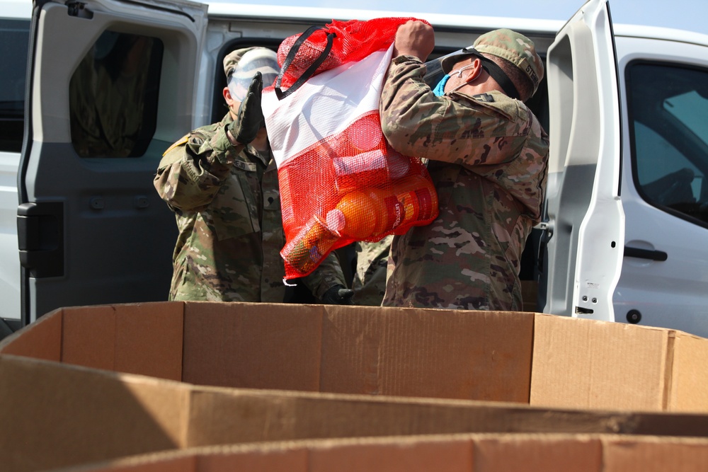 Texas Army National Guard Soldiers team up with local Food Banks to feed the community