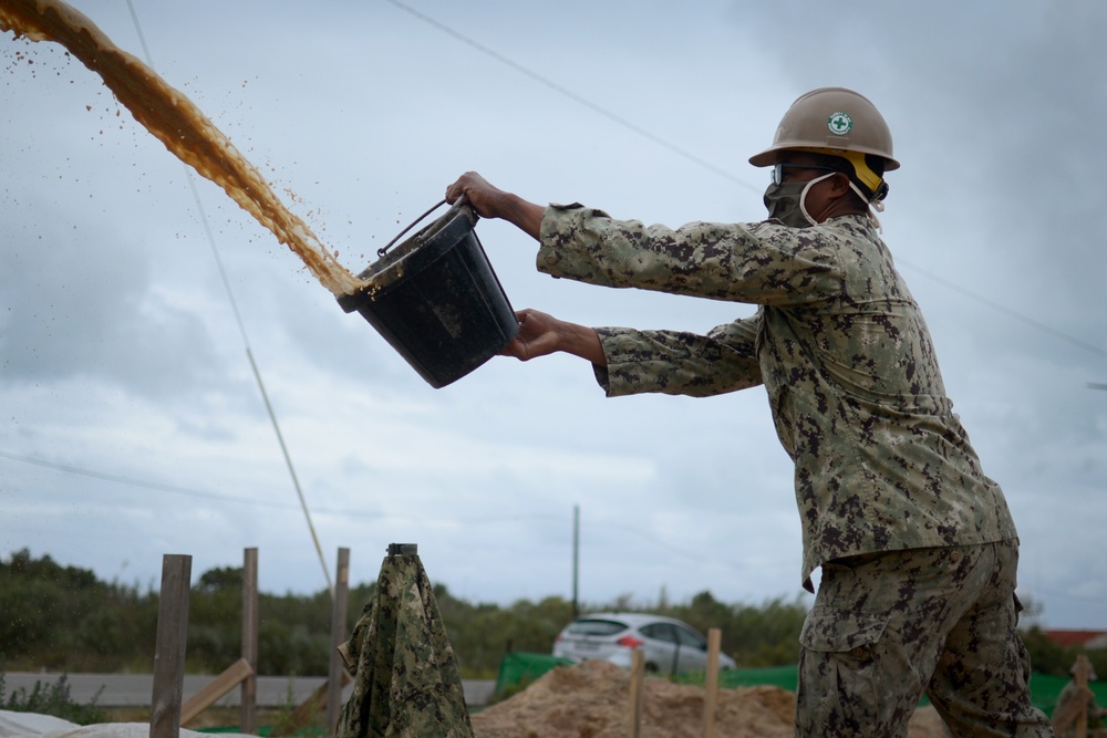 NMCB 1 Cleans Flooded Project Site