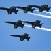 The U.S. Navy Flight Demonstration Squadron, the Blue Angels in flight formation for America Strong formation
