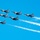 The U.S. Air Force Air Demonstration Squadron, the Thunderbirds in flight formation for the America Strong formation
