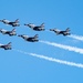 The U.S. Air Force Air Demonstration Squadron, the Thunderbirds in flight formation for the America Strong formation