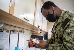 USNS Mercy Sailors Work in Pharmacy [Image 3 of 3]