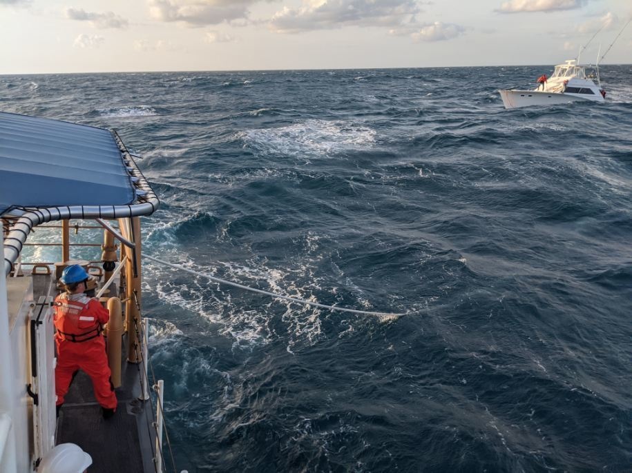 Coast Guard assists disabled, adrift charter vessel offshore Cape Lookout, North Carolina